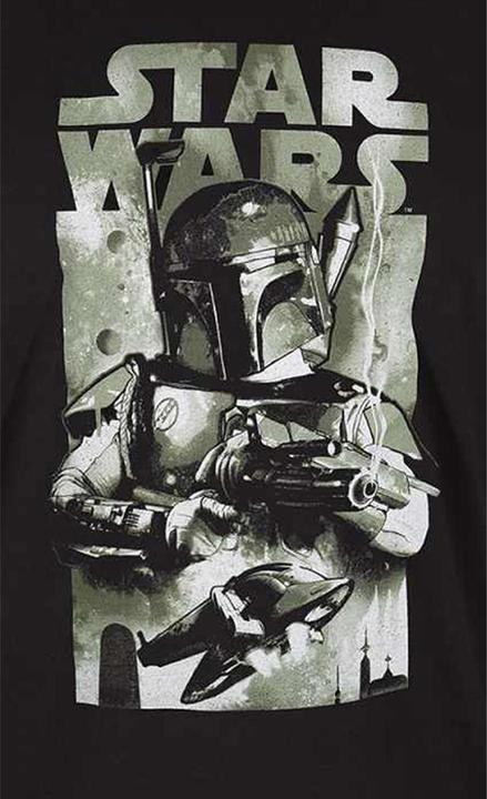 Actual product image Star Wars Unisex Adult Boba Fett Poster T-Shirt (S)