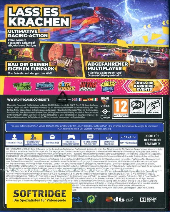 Actual product image Codemasters DIRT 5 - Day One Edition (PS4, Multilingual)