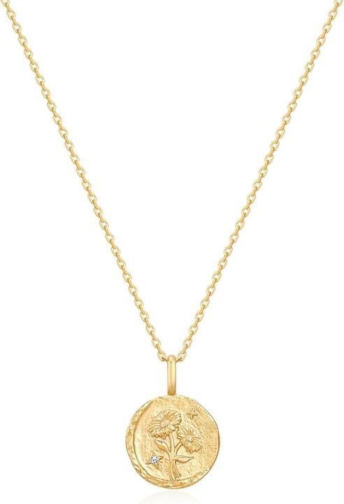 Glanzstücke München Damen Halskette Geburtsblume April Gänseblümchen - 37178 (Sterling Silber, 40 - 45 cm)