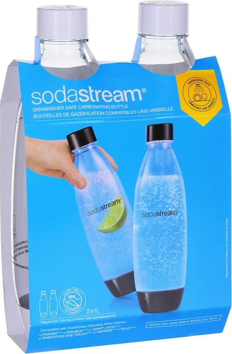 Productafbeelding SodaStream 1 Liter Zekeringsflessen - Wit Twee Set voor de Vaatwasser