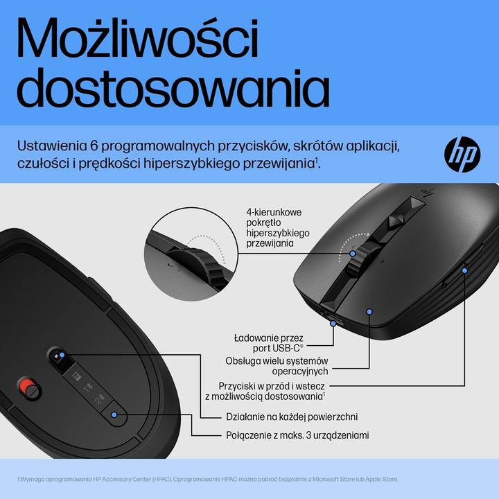 Immagine prodotto HP 710 Mouse silenzioso ricaricabile Graphite Euro (P) (Senza fili)
