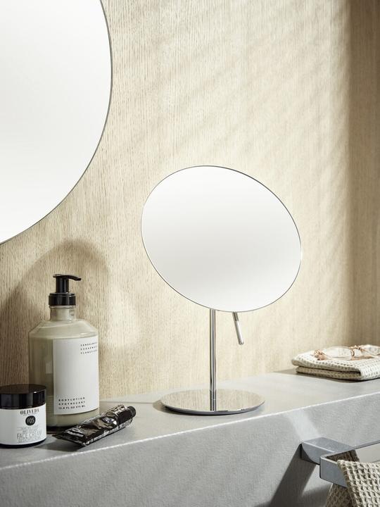 Image du produit Emco pure miroir cosmétique, à coller, 3 fois, D=153mm, 109800126