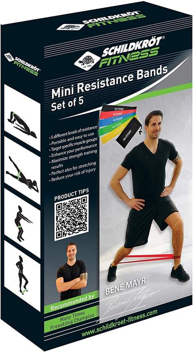 Image du produit Schildkröt Mini Resistance Band 5er Set (0.30 m, Fort, Extra fort, Moyen, Extra Léger, Léger)
