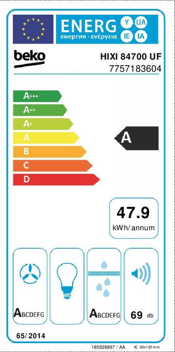 Energy Label Beko HIXI 84700 UF