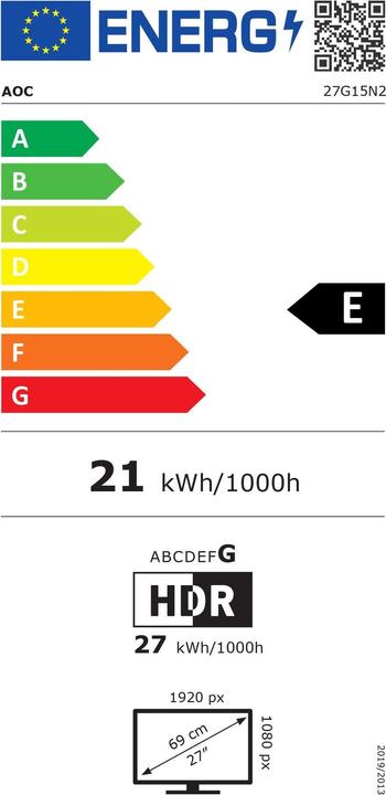 Energie-Label AOC 27G15N2 (1920 x 1080 Pixel, 27")
