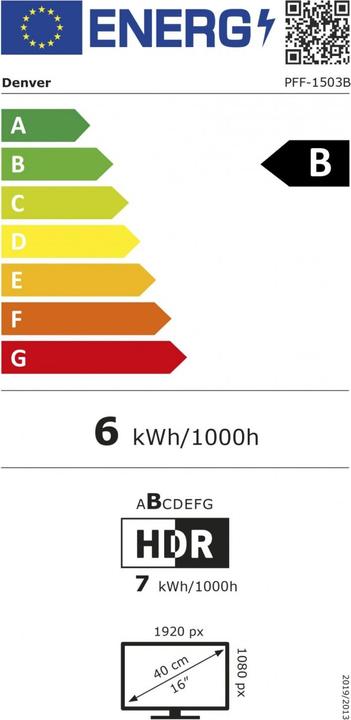 Energie-Label Denver PFF-1503B (15.60", 1920 x 1080 Pixel)