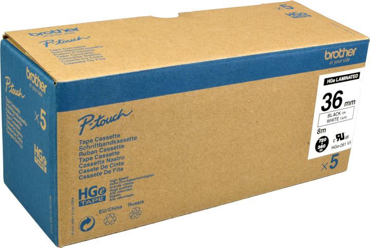 Brother P-Touch (3.60 cm, Schwarz, Weiss)