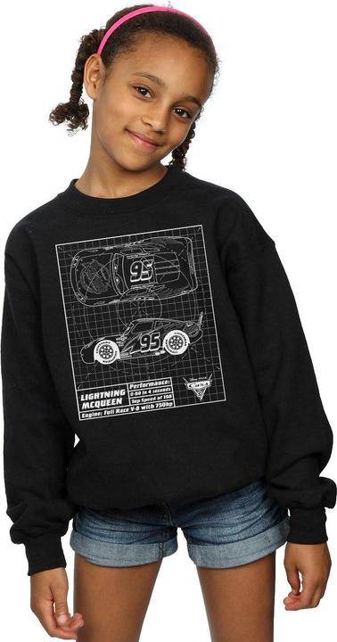 Actual product image Disney Girls Cars Lightning McQueen Blueprint Sweatshirt (116)