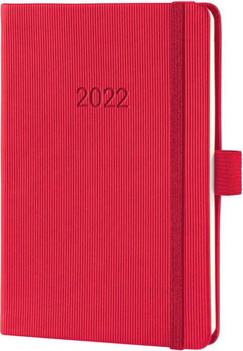 Sigel Agenda semainier Conceptum 2022, 10.8 x 15.1 x 1.9 cm, rouge (A6, Couverture rigide, Allemand, Français, Anglais, Néerlandais)