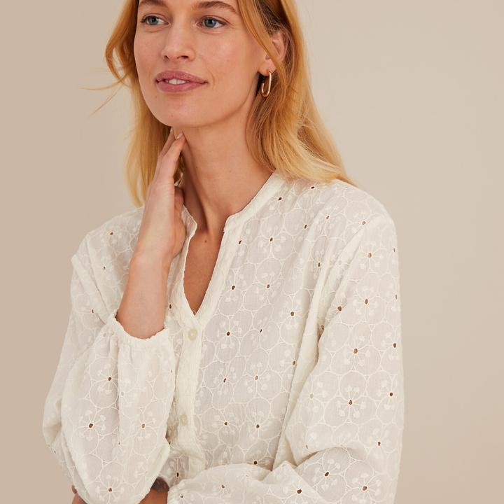 Produktbild Anne Weyburn Bluse mit 3/4-Ärmeln und Lochstickerei (42)