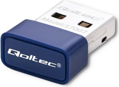 Actual product image Qoltec 57007 Wireless Mini Bluetooth USB WiFi Adapter (Transmitter & Receiver)
