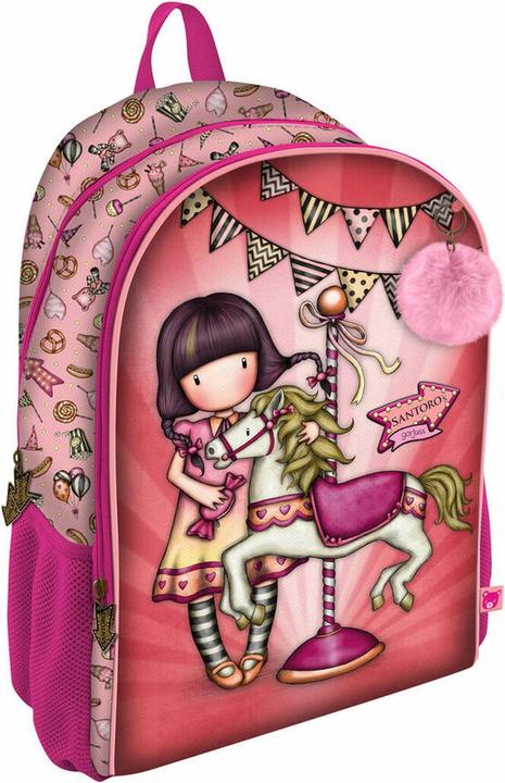 Actual product image Gorjuss Carousel salmon-coloured school backpack (31.5 x 40 x 22.5 cm)