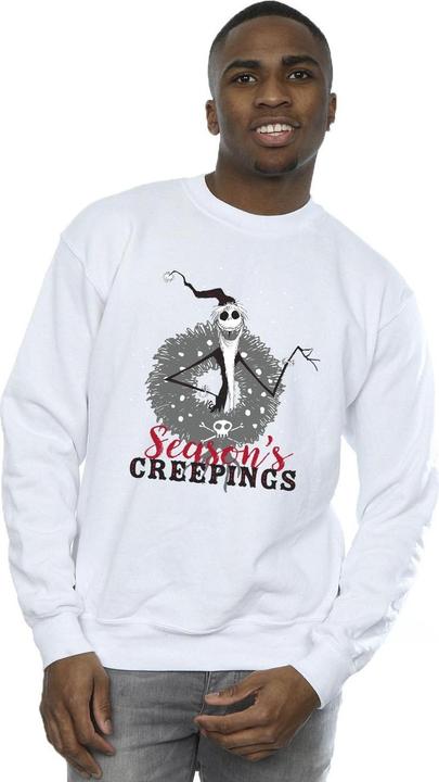 Actual product image Disney Mens The Nightmare Before Christmas Seasons Creepings Wreath Sweatshirt (L)