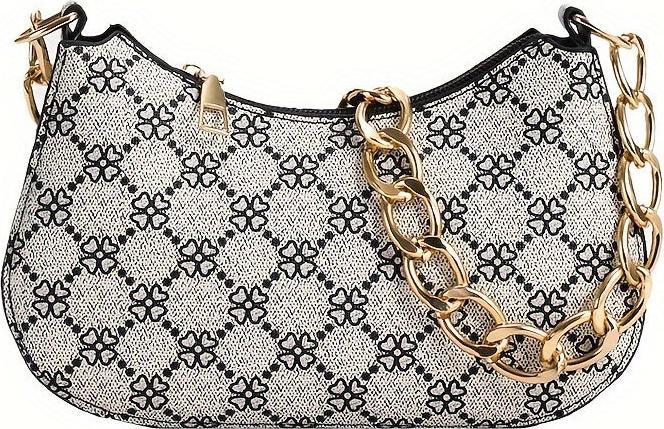 Actual product image Only-Bags.Store Retro printed classic underarm bag, simple shoulder bag, casual handbag, shopping