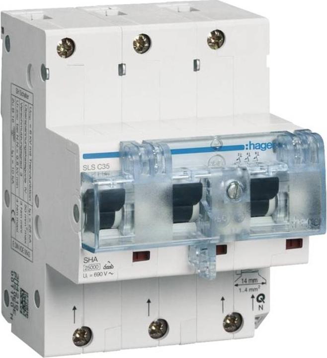 Produktbild Hager HAG HTN335C SLS-Schalter 3P Cs 35A Hutschiene