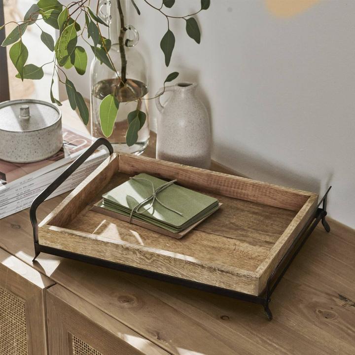 Image du produit Loberon Plateau Troyes brun/noir