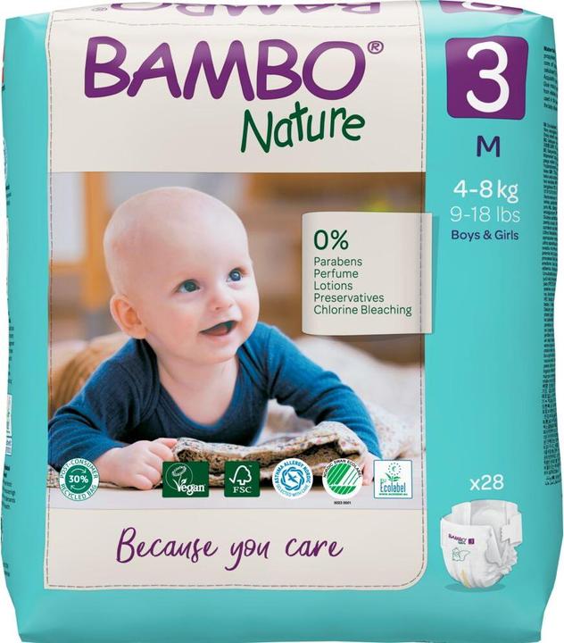 Produktbild Bambo Biowindeln Midi (Gr. 3, Tragepack, 28 Stück)