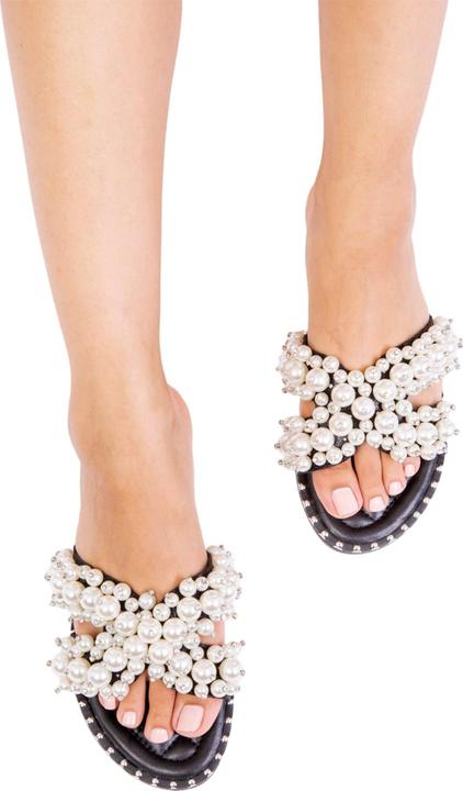Actual product image Where's That From Womens/Ladies Eve Pearl Flat Heel Sliders (41)