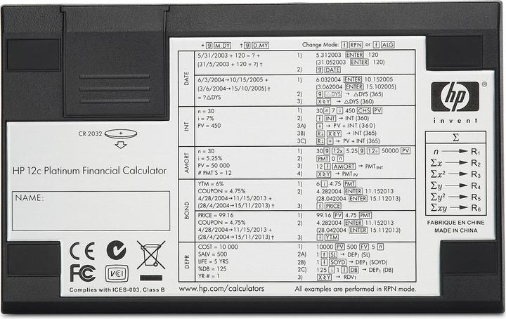 Immagine prodotto HP 12c (Batterie)