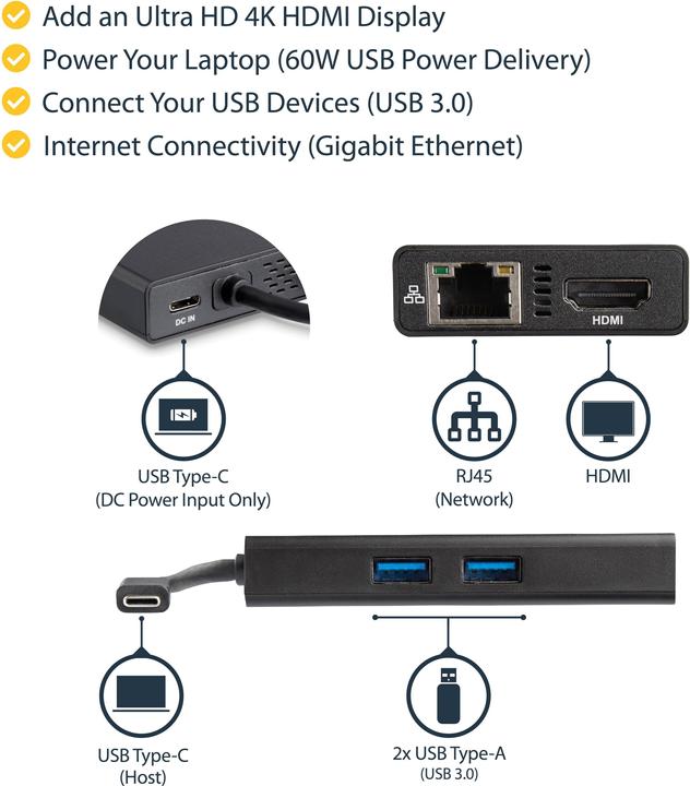 Immagine prodotto StarTech Adattatore multifunzione Usb-c (USB-C, 2 Porti)