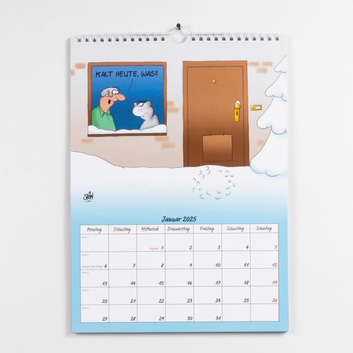 Produktbild Uli Stein Tierische Zeiten 2025: Monatskalender für die Wand (24 x 33 cm, Deutsch)