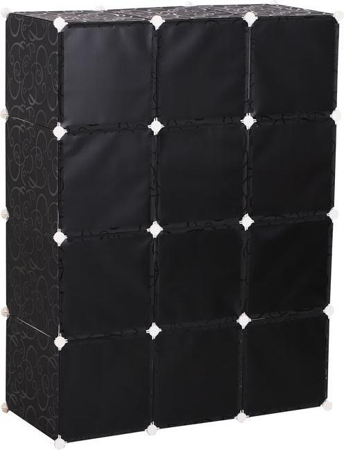 Image du produit Swisshandel24 Penderie DIY Système d'étagères Étagère enfichable Cube Penderie avec tringle à vêtements 2 + 6 (111 x 47 x 145 cm)