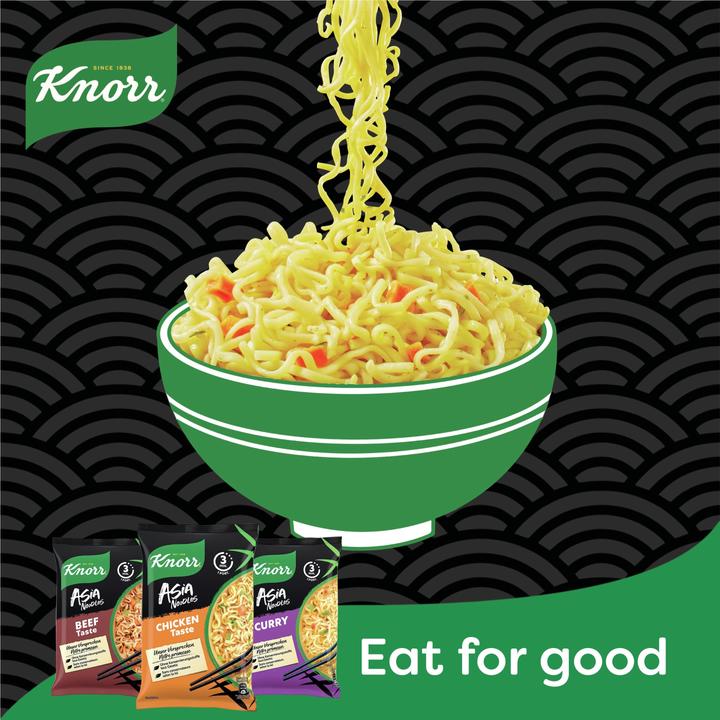 Image du produit Knorr Asia Noodles Beef Taste Sachet, Nouilles Asiatiques Snack, prêtes en 3 minutes seulement (70 g)
