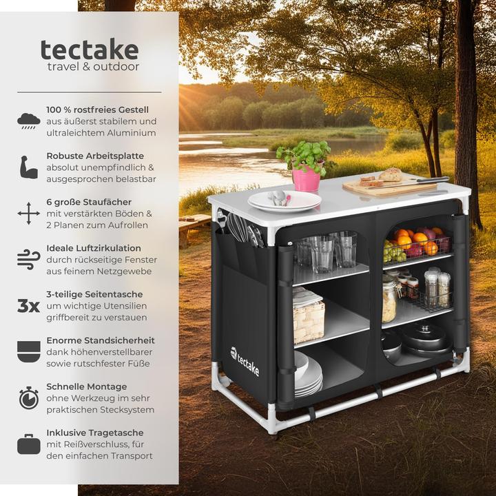 Immagine prodotto tectake Cucina da campeggio 97x47,5x78cm