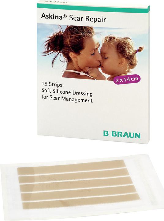 Produktbild Askina Scar Repair Silikonpflaster 2x14cm zur Narbenpflege (15 x)