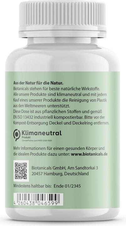 Nutritional values and ingredients Biotanicals Vitamin C 120 capsules (120 Piece, Capsules, 94 g)