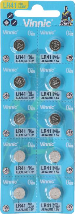 Vinnic LR41 (10 Stk., LR41, 43 mAh)