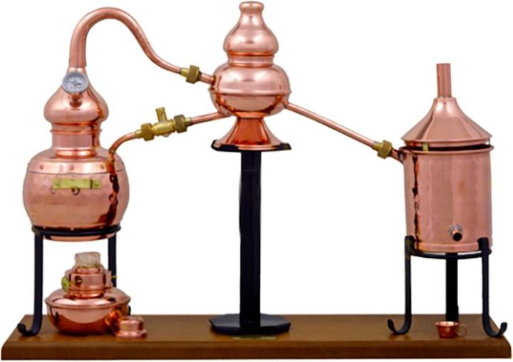 Produktbild Ich-zapfe Destille Alembic charentais premium 0,7 Liter mit Spiritusbrenner und Thermometer
