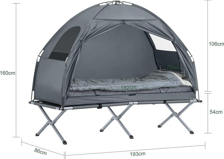 Actual product image SoBuy 4in1 tent camp bed (Pitching tent, 12 kg, 1 person)