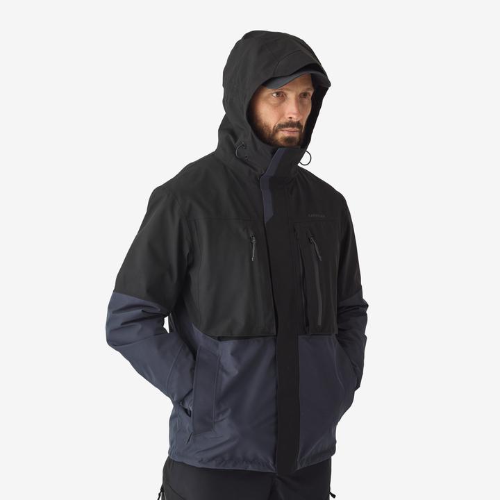 Immagine prodotto Caperlan Giacca da pesca FJ 500 WPF impermeabile da uomo grigio/nero (L)
