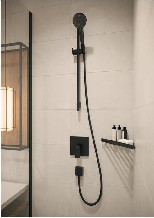 Produktbild hansgrohe HG Schlauchanschluss FIXFIT SQUARE mit Rückflussverhinderer mattschwarz