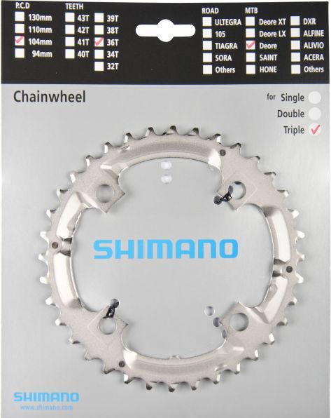 Produktbild Shimano Kettenblatt Deore FC-M532 36 Zähne silber (36)