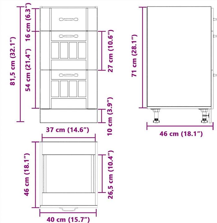 Produktbild VidaXL Madlene (40 x 46 x 81.5 cm)