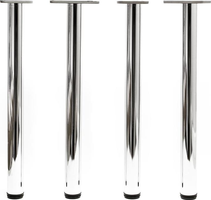 Immagine prodotto Wiltec Set di 4 gambe per tavolo in acciaio inox regolabili Ø60mm 1100mm cromo