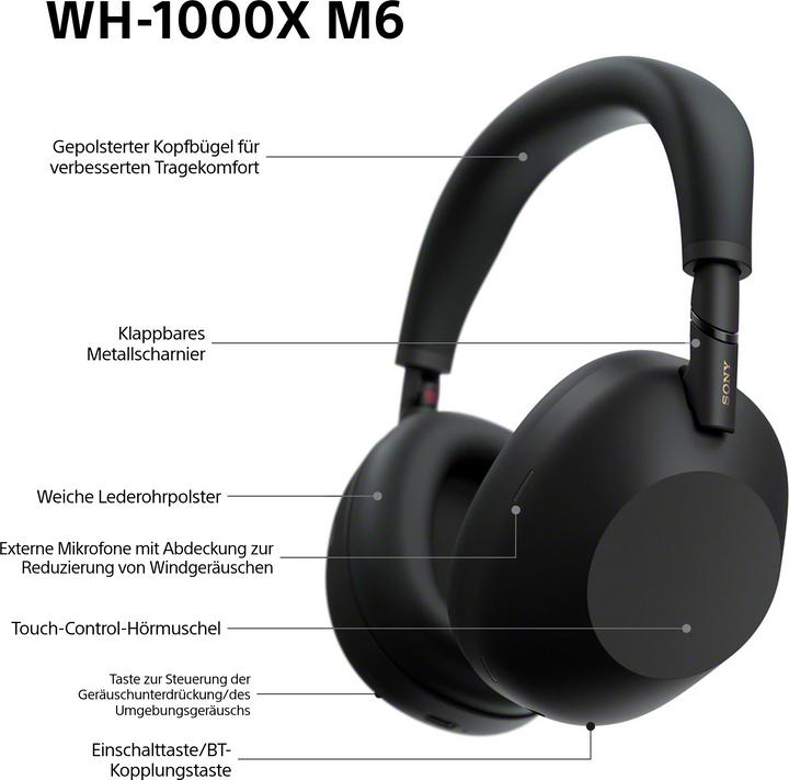 Produktbild Sony WH-1000XM6 (30 h, Kabellos, Kabelgebunden)