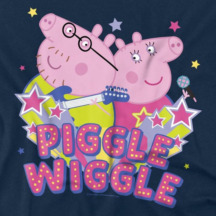 Actual product image Peppa Pig Mens Piggle Wiggle Mummy Pig Daddy pig T-Shirt (L)