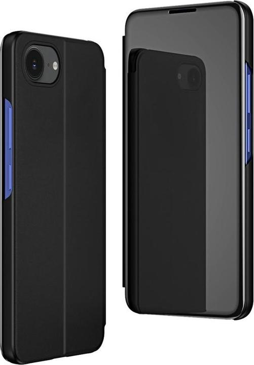 Actual product image Hurtel Back panel cover Clear View Case for iPhone 16e Flip Cover - Black (Apple iPhone 16e)
