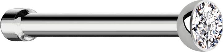 Star Piercing Nasenstecker gerade silber mit Kristall silber (Titan G23, ohne Messing)