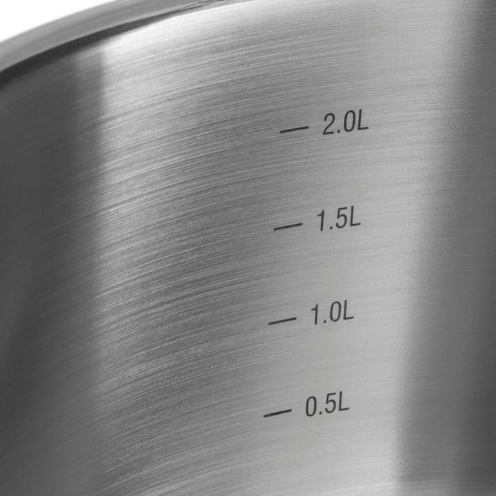 Produktbild KLAMER Topf-Set 5-tlig. mit Glasdeckel, Induktion, unbeschichtetes Edelstahl Profi-Kochtopfset (23 cm, Pfannenset + Topfset, Edelstahl)