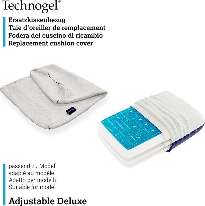 Image du produit Technogel Coussin ajustable Deluxe Housse de remplacement (Taie d'oreiller, 66 x 40 cm)