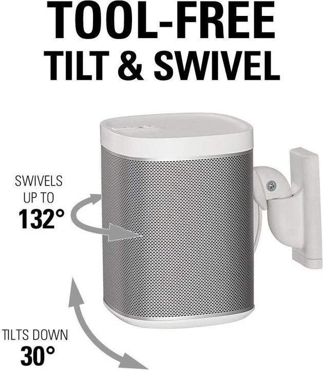 Actual product image Sanus Wall bracket for Sonos ONE, PLAY:1 & 3 (1 pair, Wall installation, Pivoting, Tiltable)