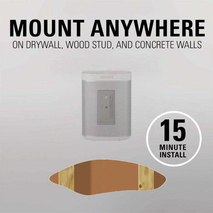 Actual product image Sanus Wall bracket for Sonos ONE, PLAY:1 & 3 (1 pair, Wall installation, Pivoting, Tiltable)