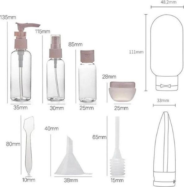 Produktbild MU Style Reiseflaschen Set 11 Teilig (Flüssigkeitsbeutel)