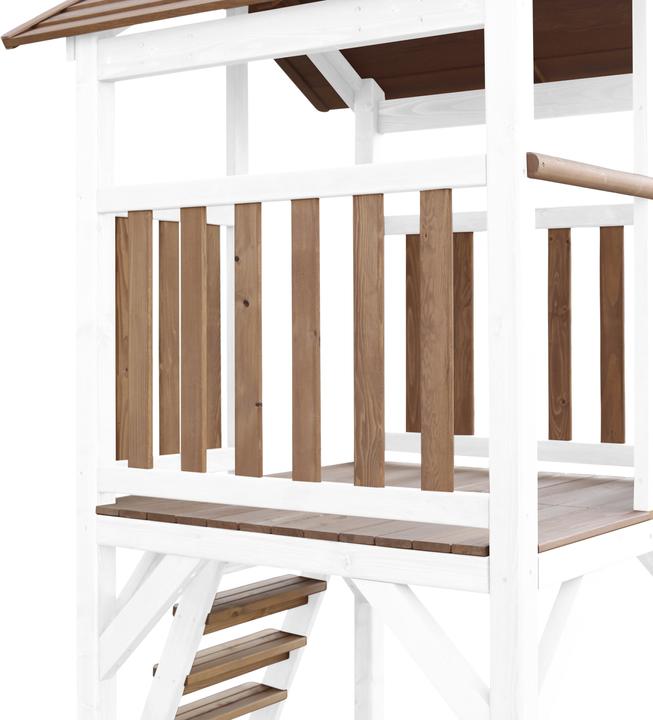 Actual product image Axi Beach Tower Play Tower with Single Swing Brown / White - Blue Slide