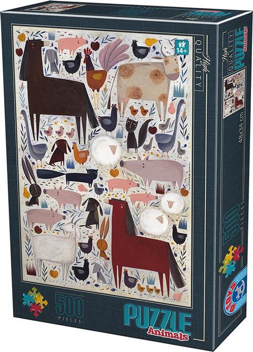 Produktbild DToys Puzzle 500 pieces Andrea Kürti - Farm Animals (500 Teile)