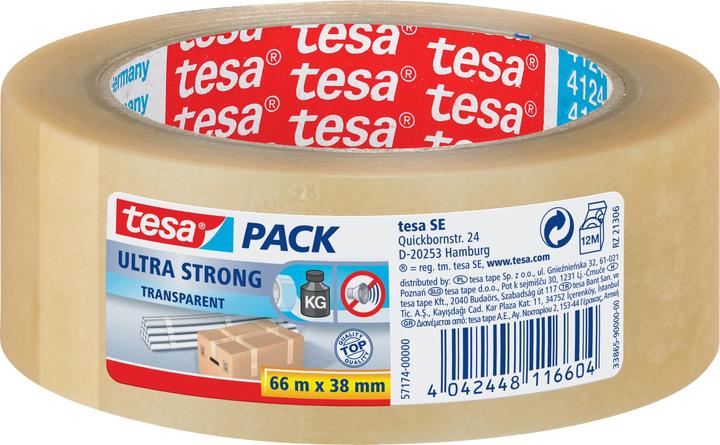 Immagine prodotto tesa tesapack Nastro per pacchi ULTRA STRONG - Nastro da imballaggio in PVC per imballaggi stretti e (110 mm)